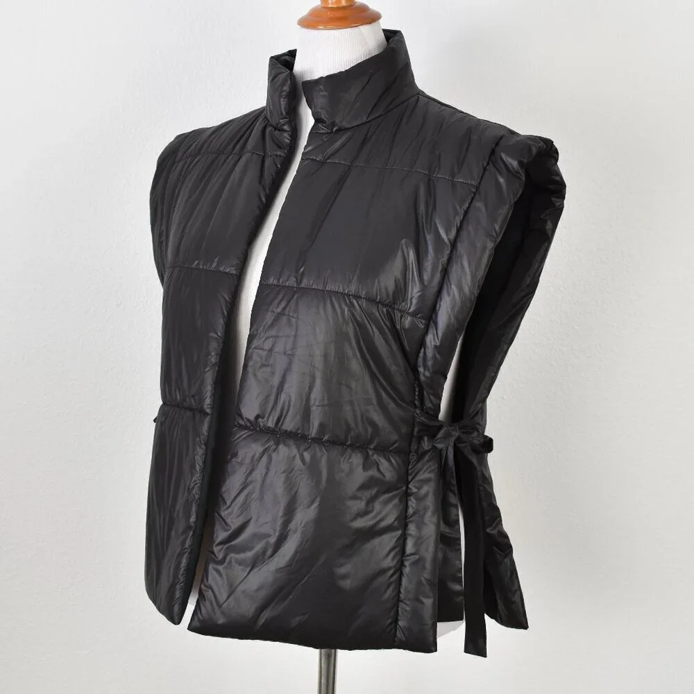 Pilcro Packable Puffer Vest Side Tie Black - One Size - Picture 2 of 9